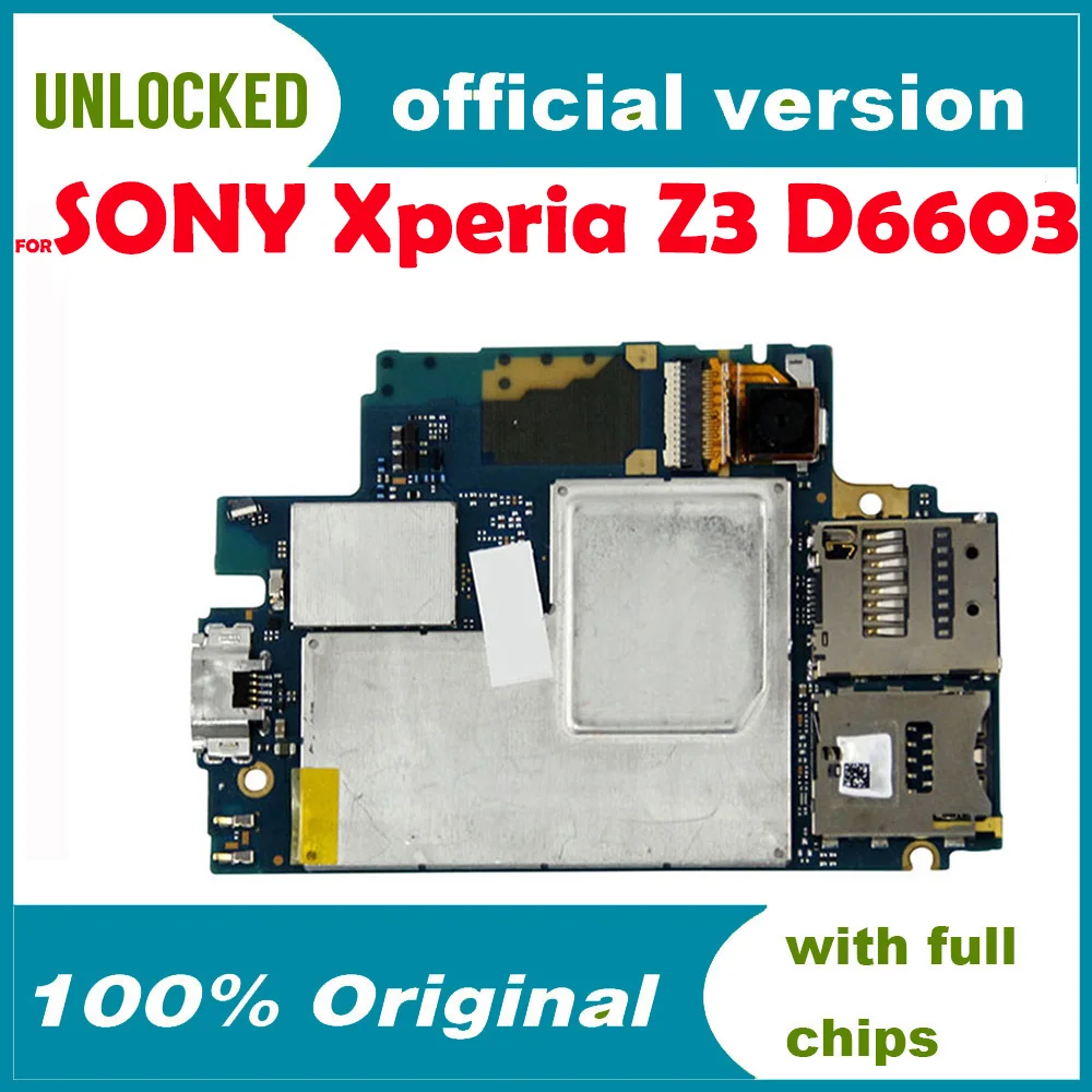 100% оригинальная разблокированная материнская плата для Sony Xperia Z3 D6603 16 ГБ