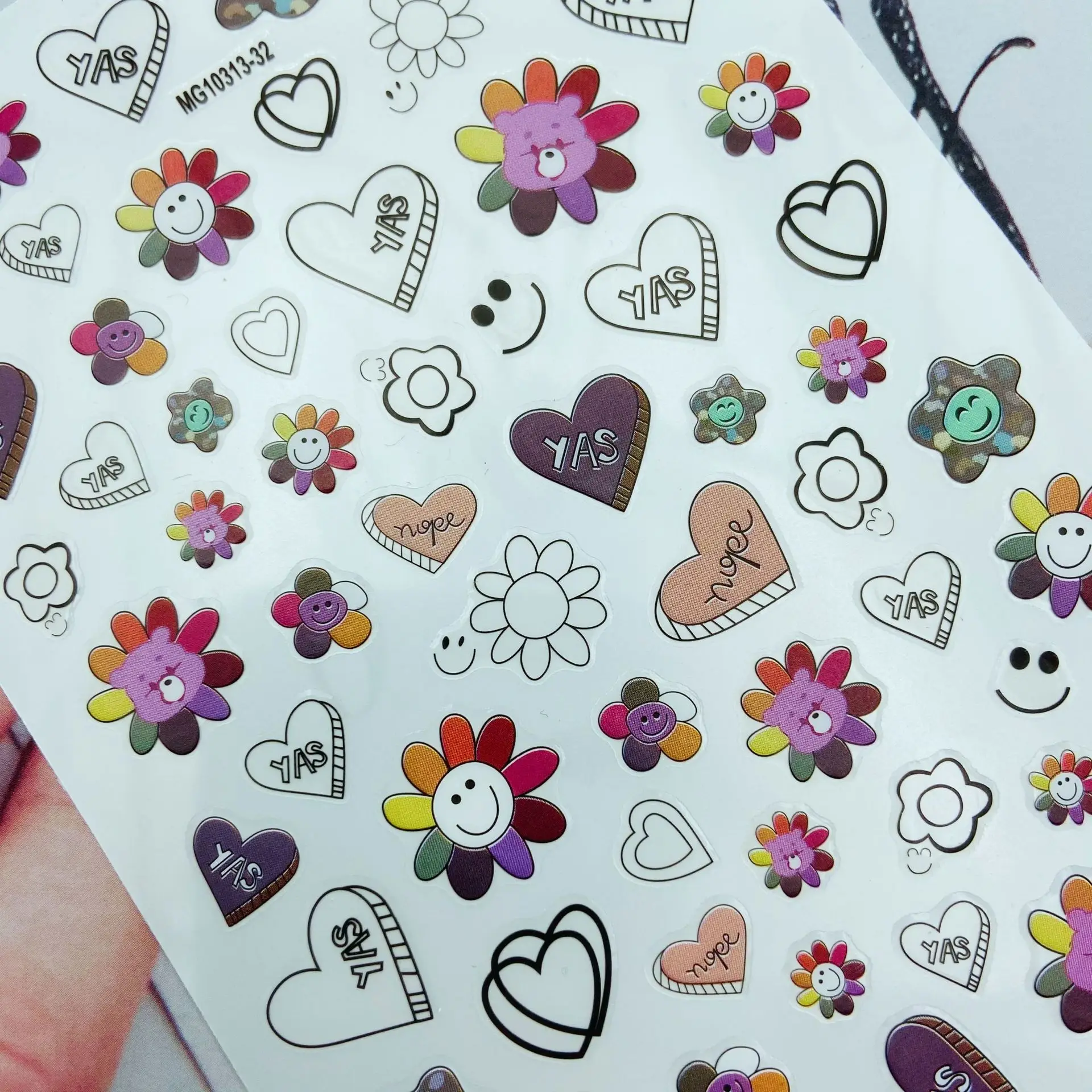 Новый дизайн Лидер продаж модные 3d наклейки для ногтей сделай сам Подсолнухи без