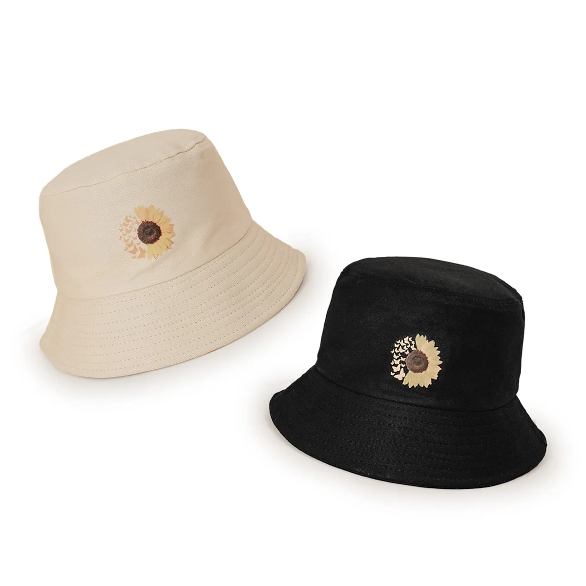 

Панама женская складная с маргаритками и бабочками, модная Панама в рыбацком стиле, повседневный головной убор для пляжа, аксессуары для де...