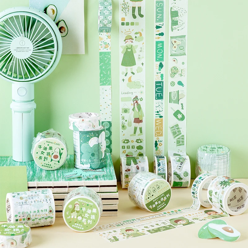 Милые Маскировочные ленты Washi с авокадо и солью для девушек дневника