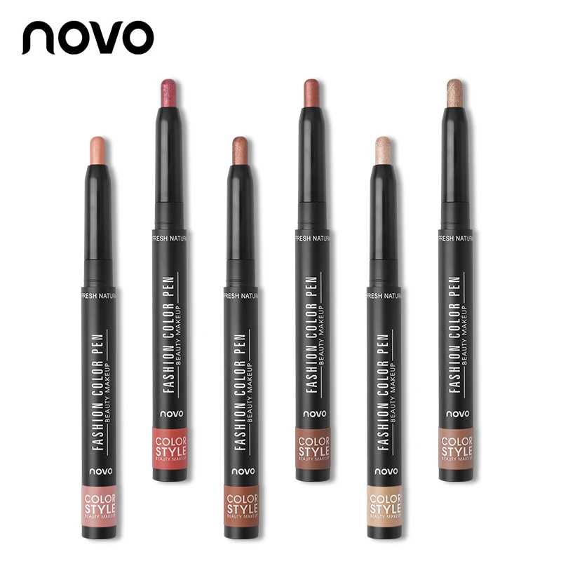 Многофункциональная ручка для макияжа Novo Cosmetics Мерцающие Металлические тени век