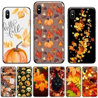 pumpkin happy autumn fall leaves phone case for iphone 11 12 mini pro xs max 8 7 6 6s plus x 5s se 2020 xr