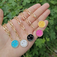lost lady ins fashion simile face pendant necklace for women hip hop link chain chokers necklace wholesale jewelry accessories