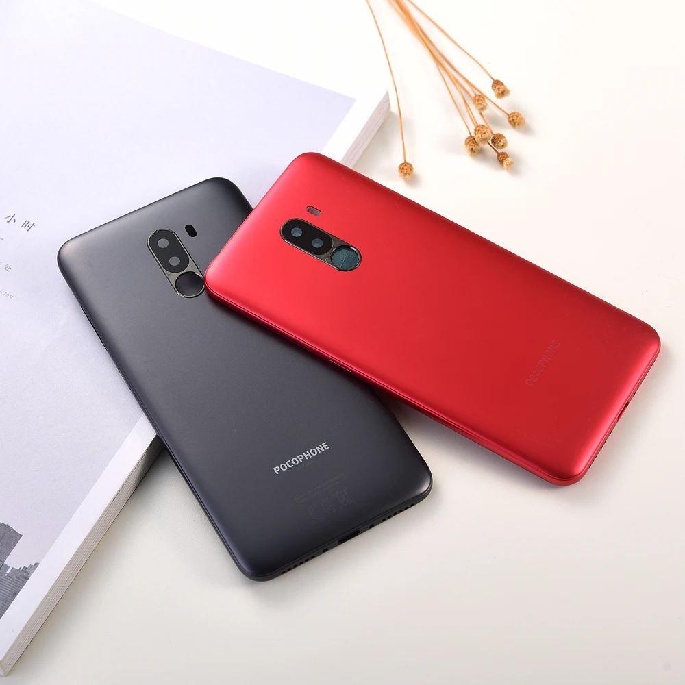 xiaomi mi pocophone f1 battery back cover housing case door rear replacement shell for mi poco f1 phone case with logo free global shipping