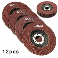 12pcs flat flap discs mixed grit for angle grinder 4 5 115mm sanding grinding disc woodworking tool