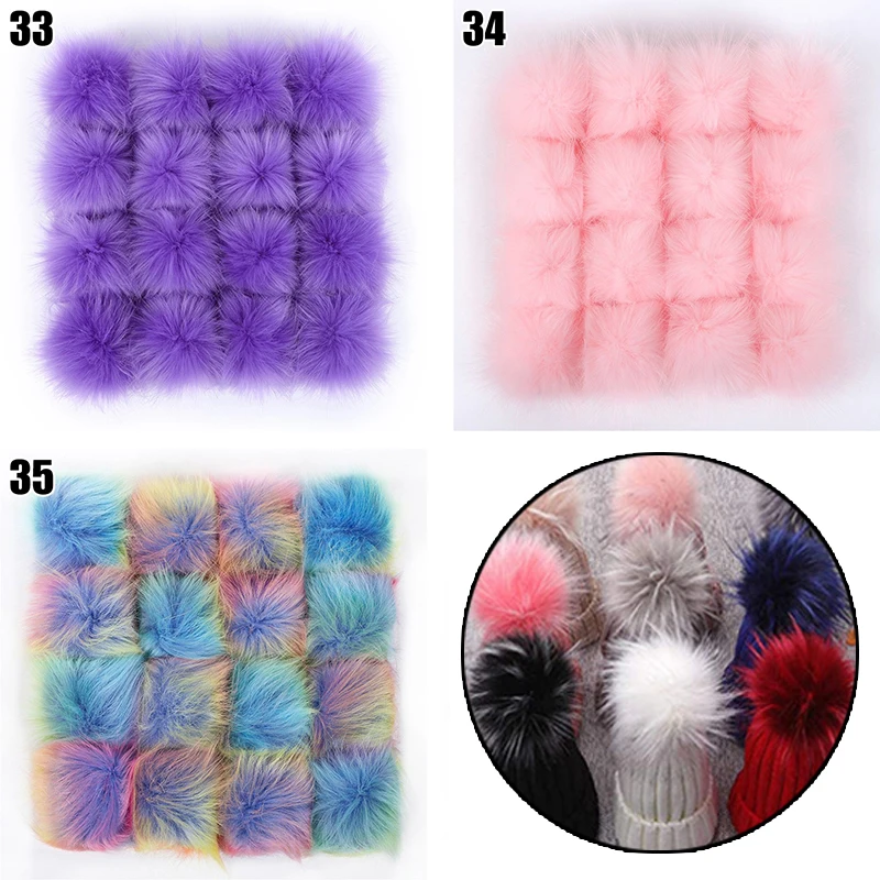 1 шт. 8 см Имитация меха лисы помпона для женских шапок поддельный волосный шар помпон DIY вязаная шапка ручной работы аксессуары.