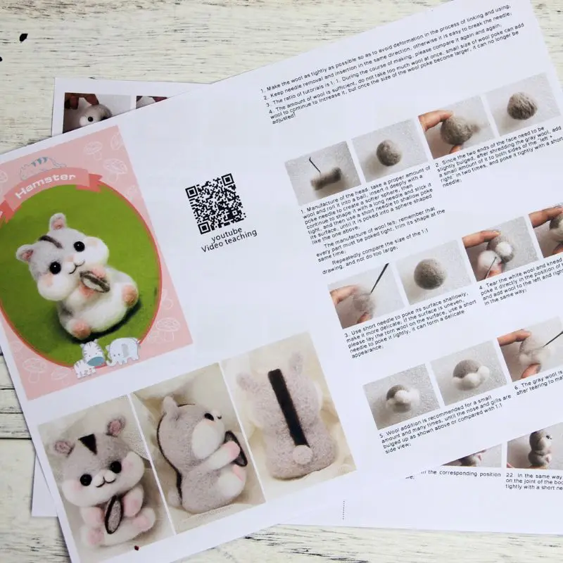 2020 Новый хомяк животное кукла Шерсть Войлок ремесло DIY не законченный Poked набор
