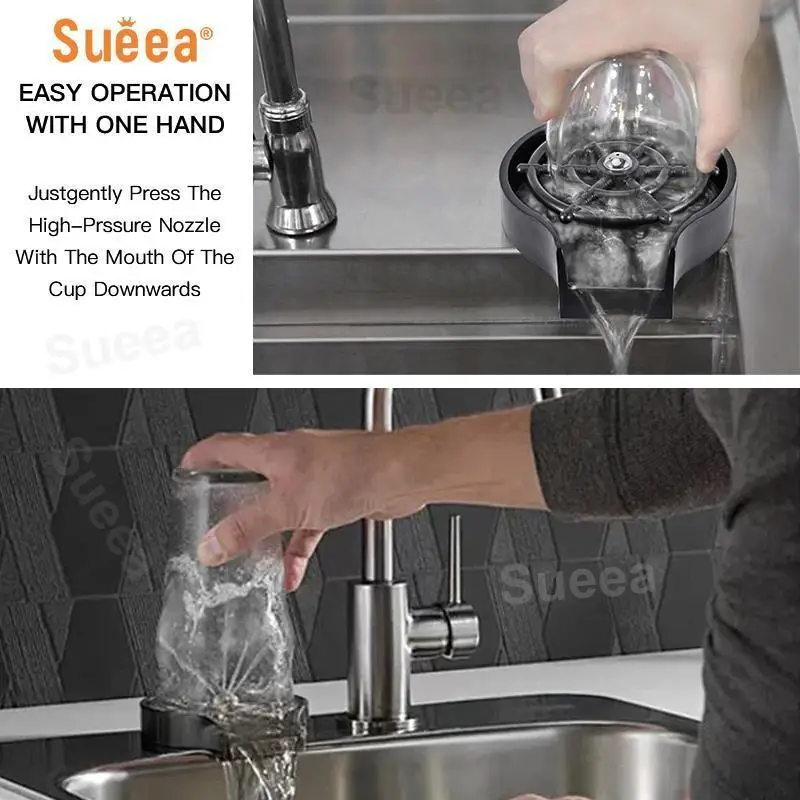 

Sueea Rinser Kruggo Glass Rinser Tassenwaschspler Press-Type Automatic Cleaner for Bar coffee Home Office Glass Rinser