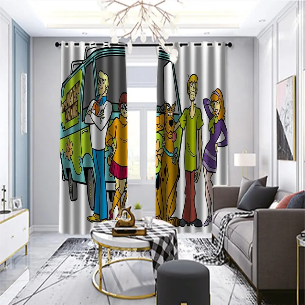 

Luxury Window Curtain Blackout Silk Curtains For Living Room Bedroom Modern Cartoon character Kids Bedroom Cortina Drapes