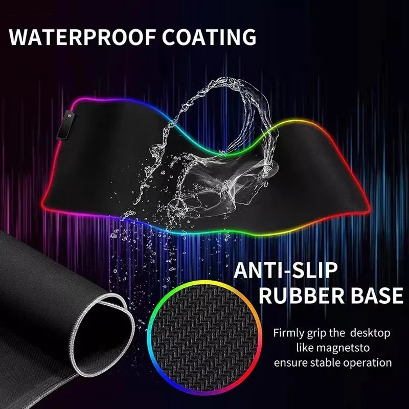 RGB коврик для мыши игровой компьютерный большой Настольный с подсветкой