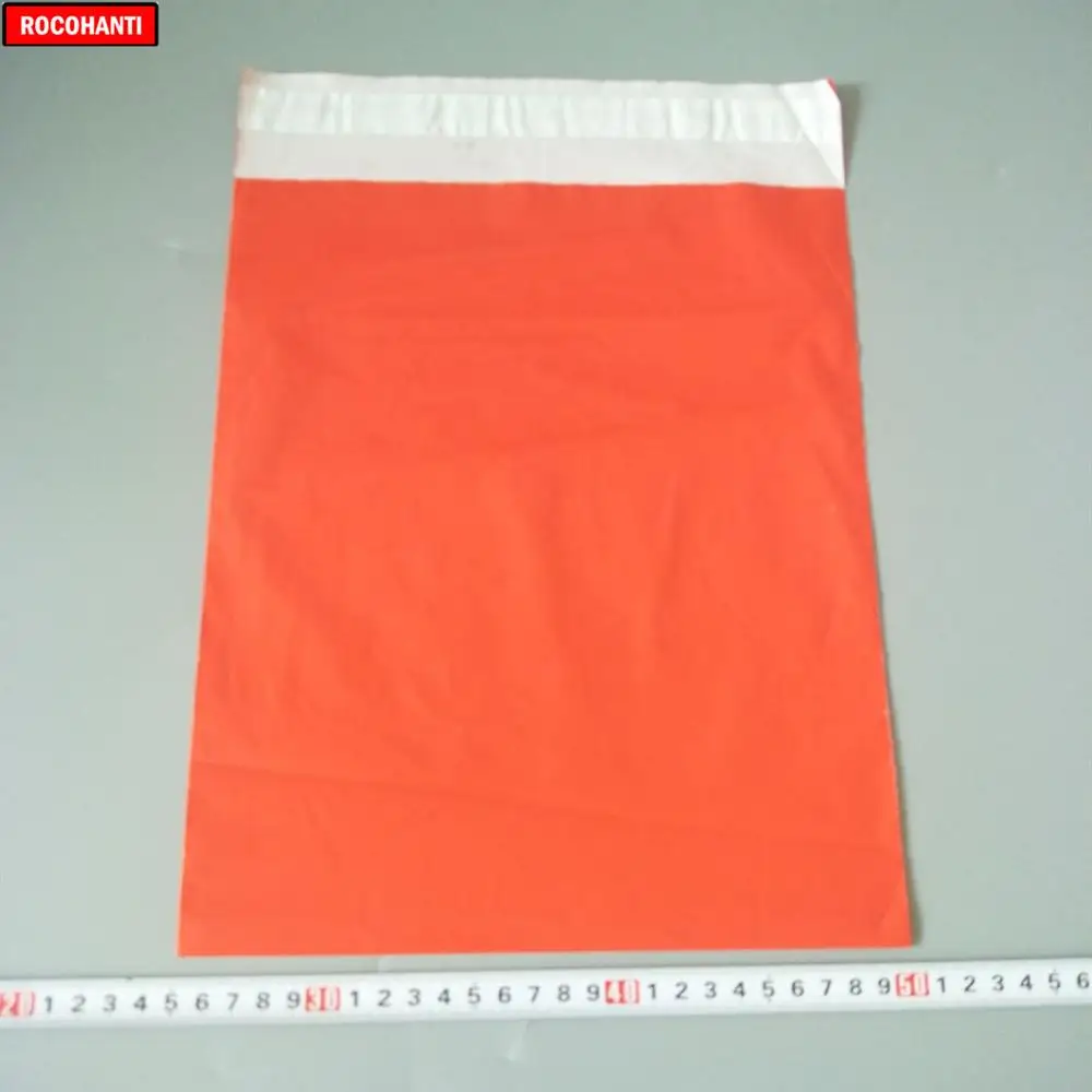 100X заказной логотип напечатанный толстый красный полиэтиленовый пакет поли