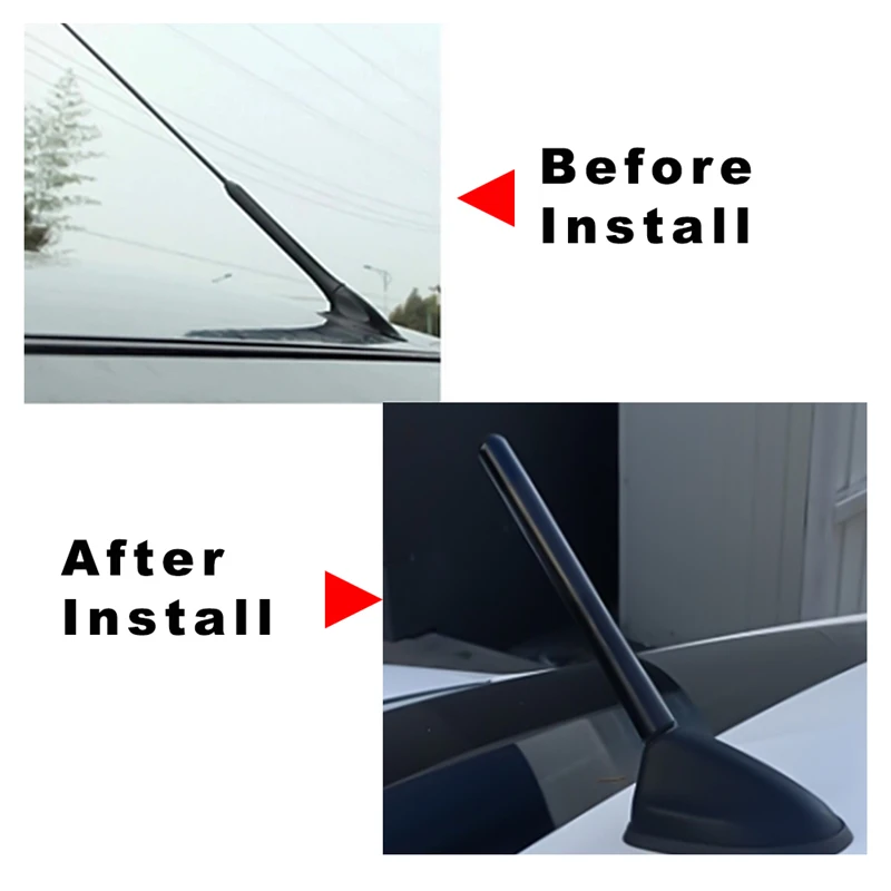 Автомобильная FM радиоантенна 12 см из углеродного волокна на крышу автомобиля для