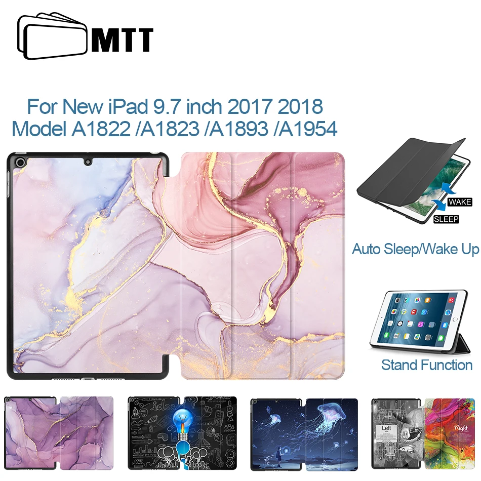 Чехол для планшета MTT iPad 9 7 дюймов 2017 2018 Тонкий флип-чехол из искусственной кожи с