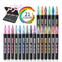 double line pen 21 colors per box color marker pen stationery highlighter painting supplies cute school supplies outlined pen