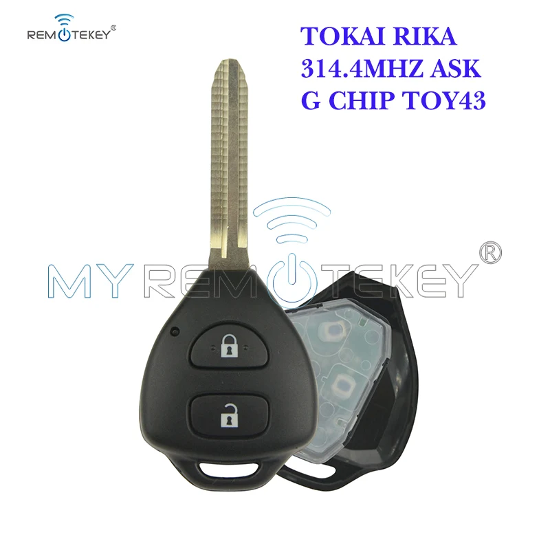 

Remtekey TOKAI RIKA Remote key 2 button TOY43 for Toyota HILUX+314.4mhz+G chip