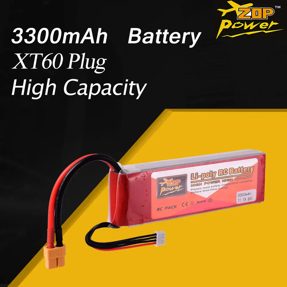 Аккумуляторная батарея ZOP Power 11 1 В 65C 3300 мАч 3S Lipo XT60 для радиоуправляемого