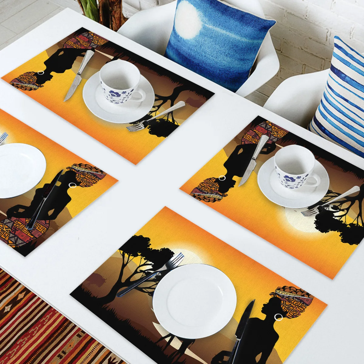 4/6 шт./комплект салфетки для стола с принтом жирафа | Дом и сад