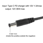 36 Вт USB C Тип C PD до 12V 2,53,54,05,5 мм Conveter адаптер кабель шнур для маршрутизатор Wi-Fi для ноутбука светодиодный светильник CCTV Камера E56B