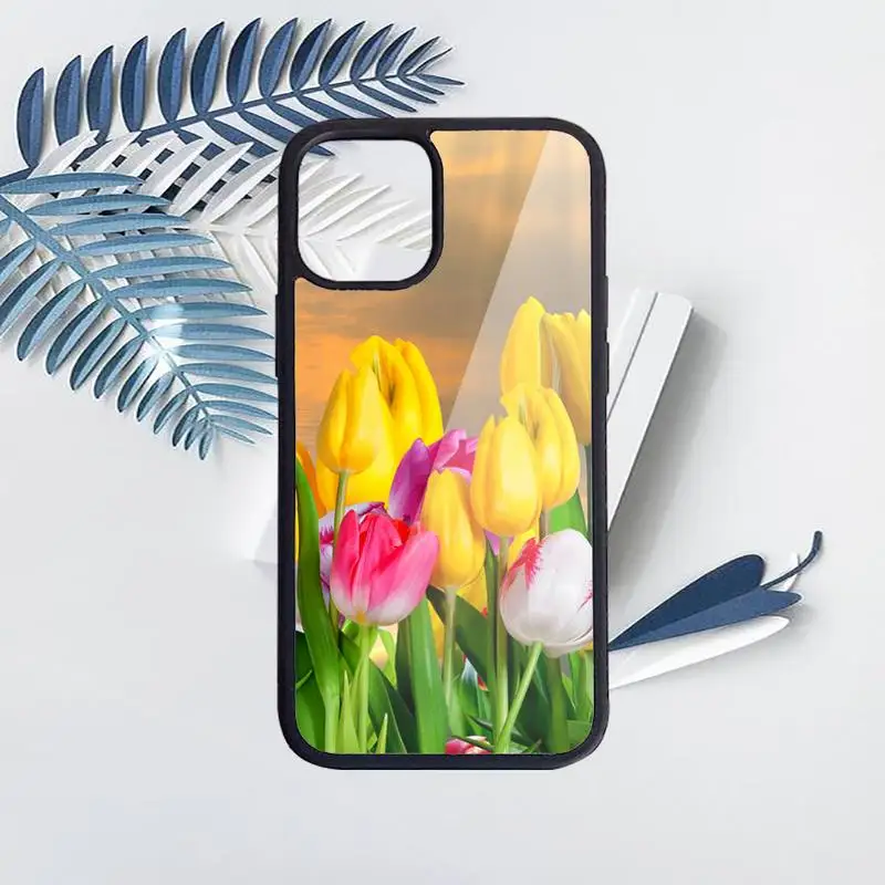 

Tulip flower painting Aesthetics Phone Case PC for iPhone 11 12 pro XS MAX 8 7 6 6S Plus X 5S SE 2020 XR