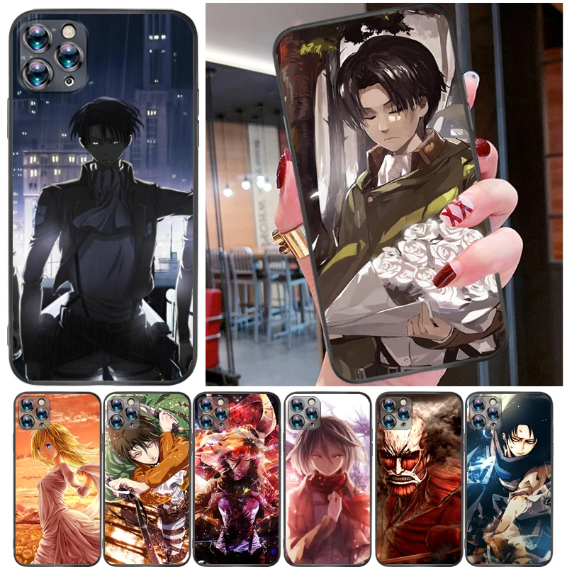 

Attack On Titan Mikasa Ackerman Eren Jager Armin Arlert Levi Phone Case For iPhone 11 Pro MAX Funda Carcasa Back Cover Cases