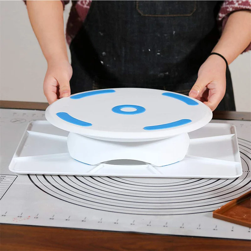 2 сторонняя вращающаяся для украшения тортов подставка Пластик Ratating глазурь