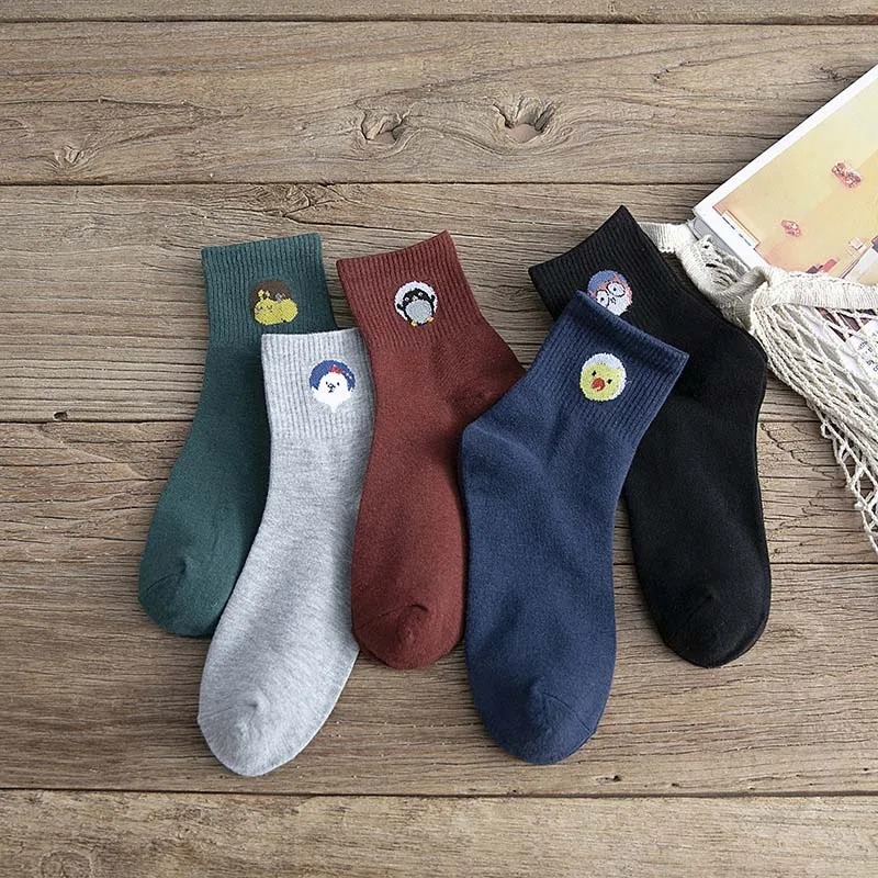 Необычные забавные носки хлопковые разные милые женские Носки с рисунком