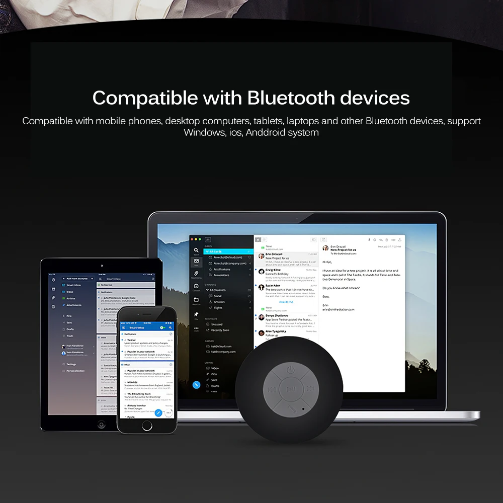 Bluetooth-Колонка для душа водонепроницаемая IPX4 с батареей 300 мАч сабвуфера высокое