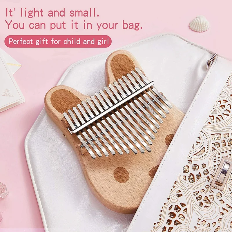 

Kalimba 17 Keys Solid Wood Mahogany Portable Thumb Piano Finger Piano Cartoons Cute Mbira Calimba Musical Instruments