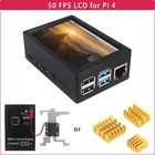 Raspberry Pi 4 3,5 дюймовый сенсорный экран, 50 кадров в секунду, дисплей MHS, ЖК-дисплей с корпусом из АБС, охлаждающий вентилятор, теплоотвод для Raspberry Pi 4, Модель B