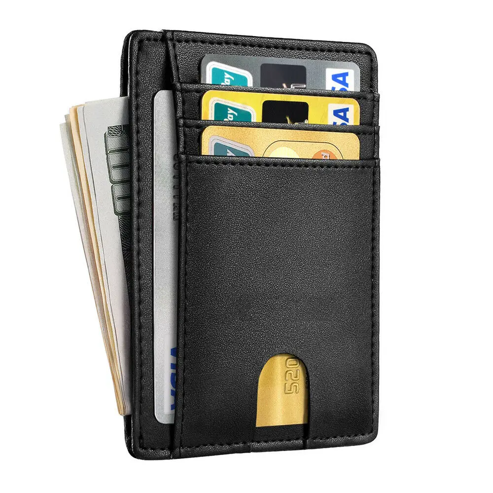 

Genuine Leather Mens Wallet RFID Blocking ID Credit Bank Business Card Holder Case Protection Male Clutch Pocket Money Bag Purse
