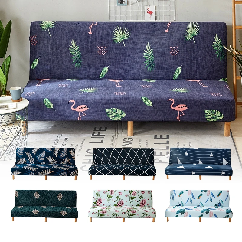 

Чехол для дивана с фламинго и цветочным принтом, эластичное Полноразмерное покрывало, универсальная защита без подлокотников для кушетки, ...
