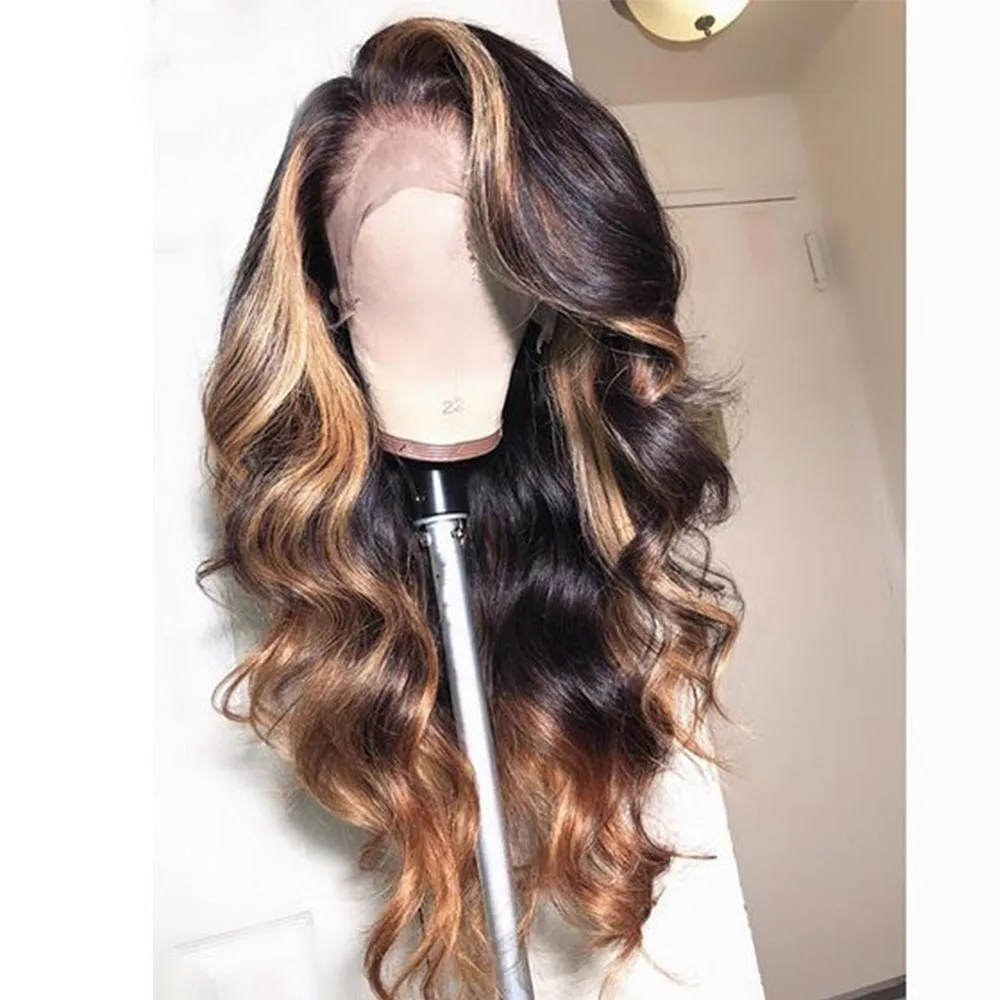 Brown Lace Front Wig 13x6 Glueless Ombre Human Hair Wigs For Women Loose Wave Aimoonsa Remy | Шиньоны и парики