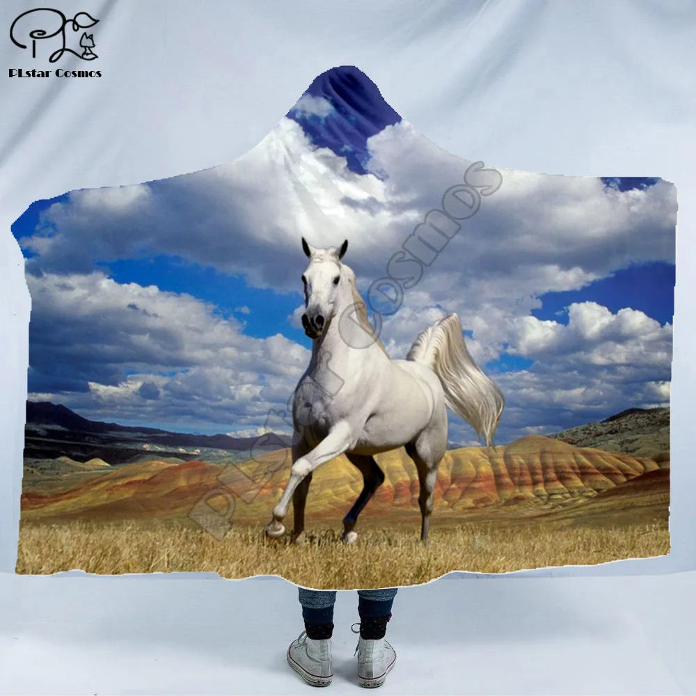

Красочное одеяло с капюшоном с рисунком лошади граффити для взрослых/детей шерпа флисовое переносное одеяло постельное белье из микрофибры