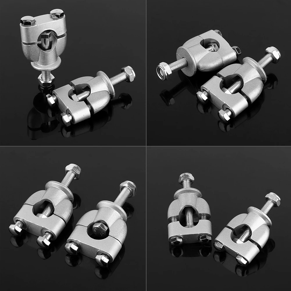 

1 Pair 7/8' 22mm Motorcycle Handle Bar Mounting Handlebar RisersClamp Silver Mount Mounting Clamp Motorbike Motorcycle New
