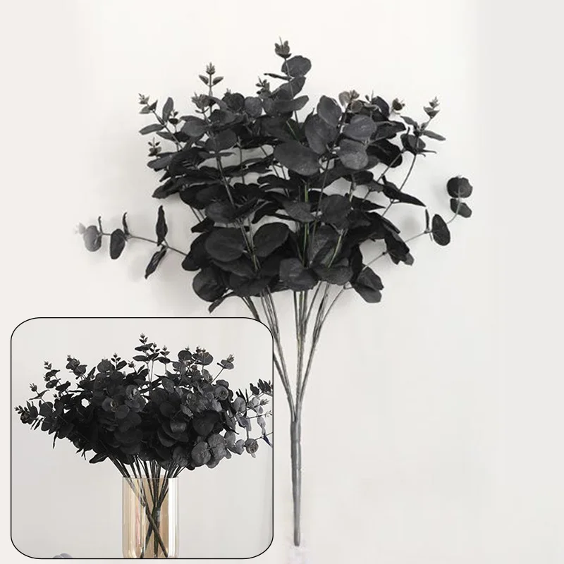 

1pc Artificial Eucalyptus Leaves 5 Branch 20 Heads Fake Leaf Branches For Wedding Party Outdoor Garden Table Home Decoration