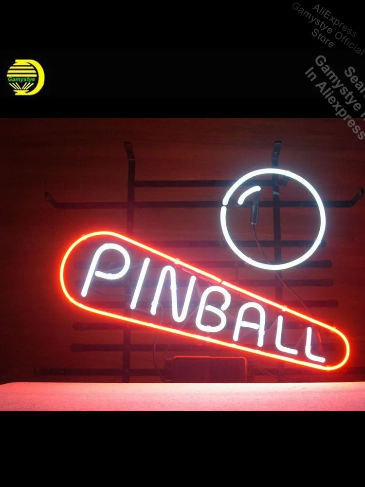 

Pinball Game Room Neon Sign neon bulb Sign Glass Neon Publicidad Outdoor Wall Light Neon Signs For Home Shops Display Hotel Sign