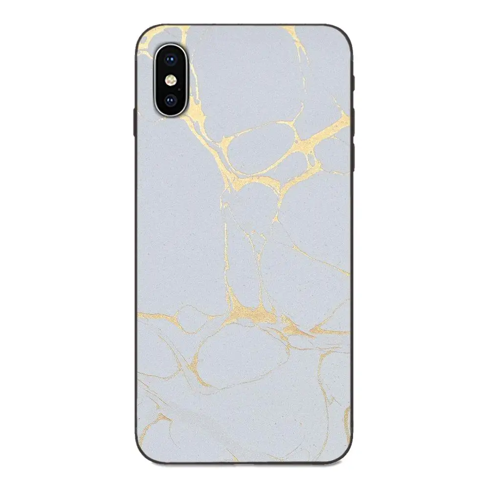 Мягкий Силиконовый ТПУ Черный Твердый чехол для Apple iPhone 4 4s 5 5S SE 6 6S 7 8 Plus X XS Max XR Модный Золотой Мрамор