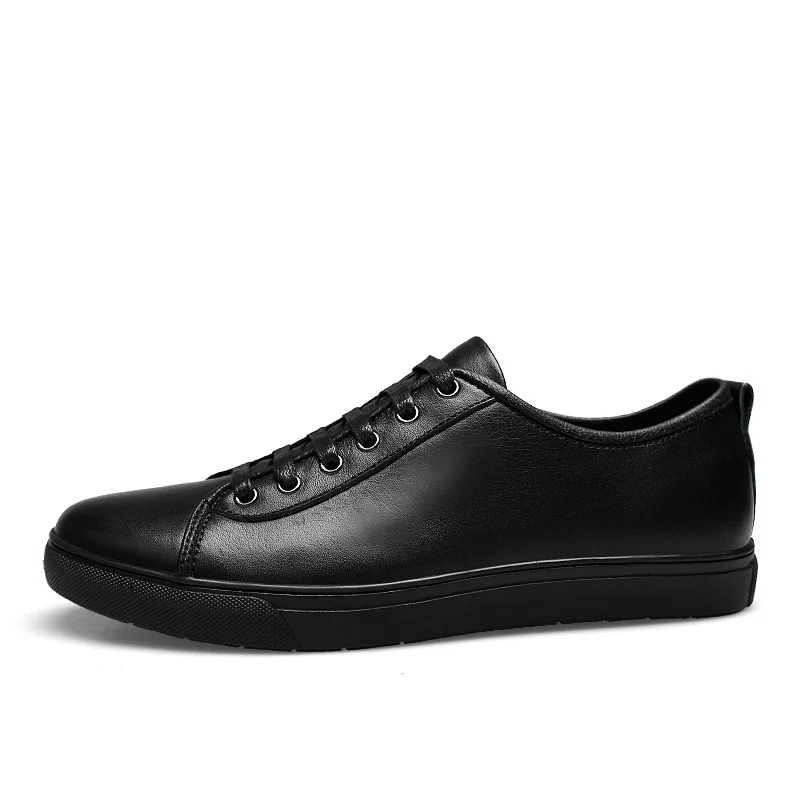 Men genuine Leather Shoes Lace-up Young Casual outdoor summer hole breathable Trend Sneakers Mens Loafers shoes L5 | Обувь