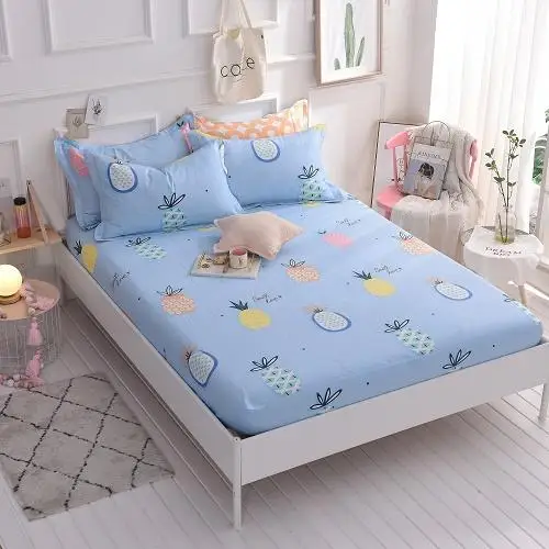 53 New Product 1pcs Cotton Printing bed mattress set with four corners and elastic band sheets - Цвет: boluo