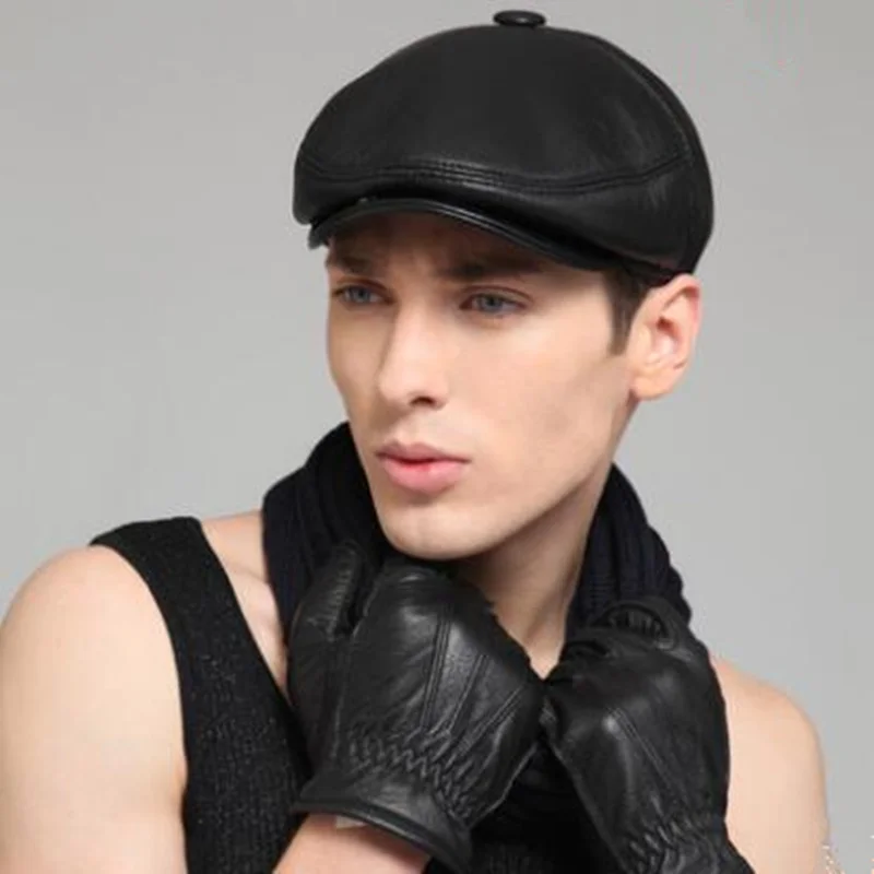 Новый Зимний берет Кепки s для Для мужчин однотонные кроссовки из полиуретановой