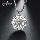 Подвеска с пентаграммой сатаны тетраграмматона LIKGREAT, колье из нержавеющей стали для мужчин, Винтажные Ювелирные изделия с пентаграммой Wicca амулет-талисман