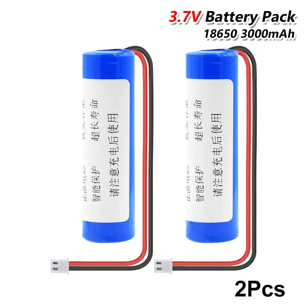 2 шт 3 7 V 3000mAh 18650 Батарея пакет литий ионный аккумулятор батареи Перезаряжаемые
