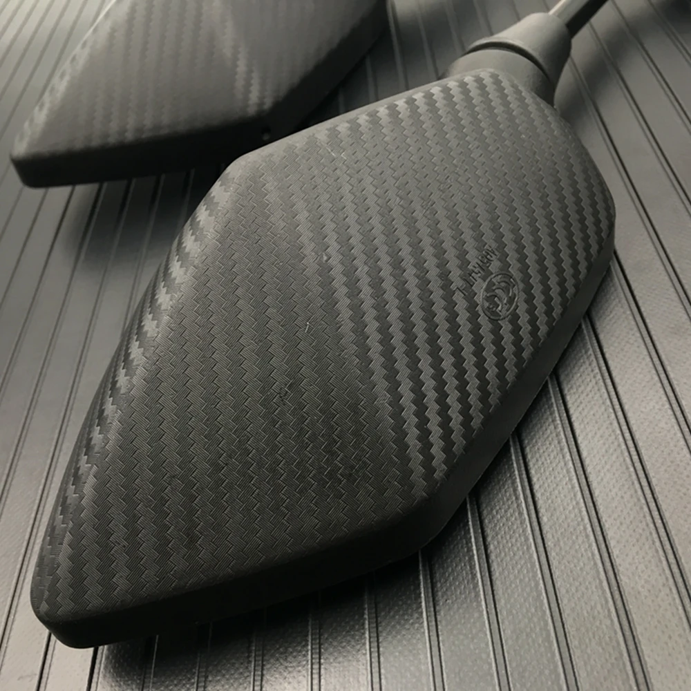 Зеркало мотоциклетное универсальное черное из углеродного волокна 8/10 мм - купить