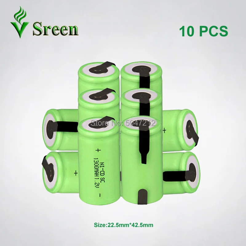 NI CD 1300mAh 1 2 V SC аккумуляторная батарея DIY to Subc перезаряжаемые пакеты батарей