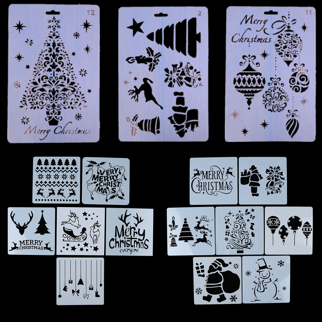 Рождественской елки подарка и наслаивать клетка brids трафареты для картин Fondant