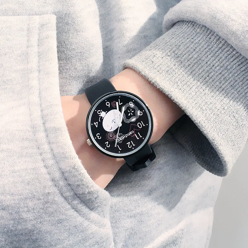 Милые детские часы с рисунком кошки для девочек и мальчиков Женские Простые