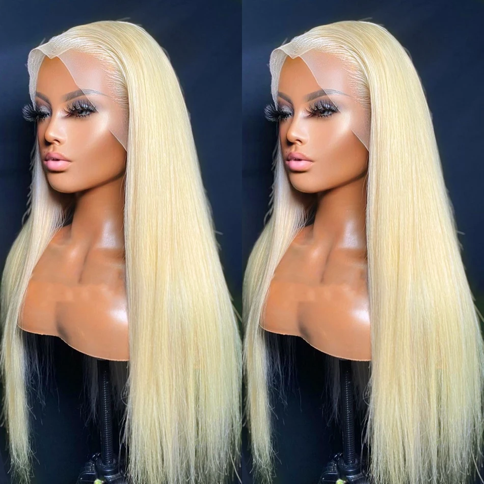 Rosabeauty 30 32 дюйма 13x4 прямые 613 светлые кости человеческие волосы парики Remy цветная