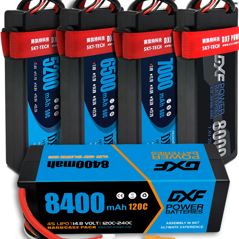 DXF2PCS-bater&iacute;a Lipo 4S 3S, 7,4 V, 11,1 V, 14,8 V, 8400mAh, 8000mAh, 7000mAh, 6750mah, 6500mAh, 5200mAh, 120C, 110C, 60C, 50C, 100C-0