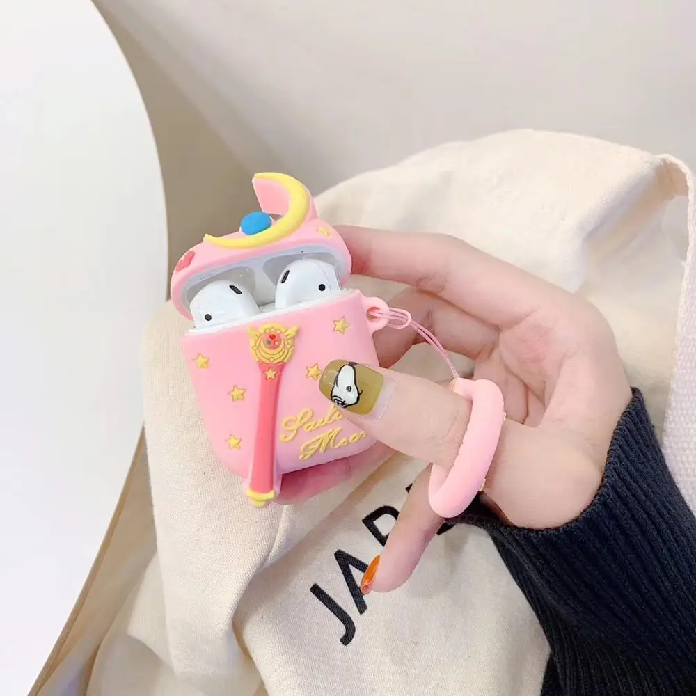 GOOYIYO-для Airpods 1 2 мультфильм силиконовый чехол Сейлор Мун наушники-вкладыши