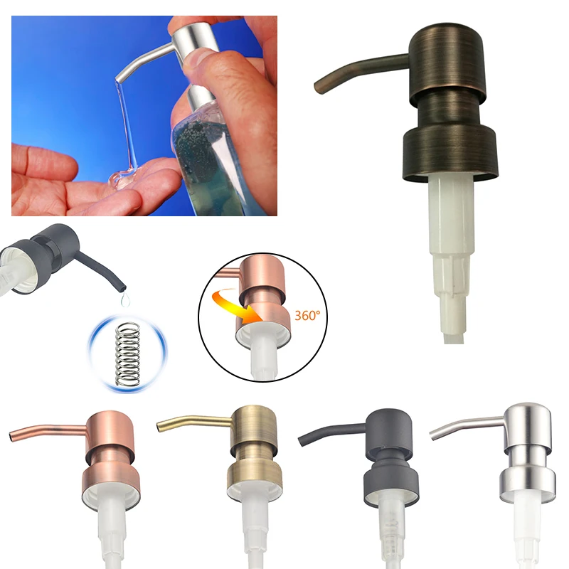 

New Retro Metal Liquid Soap Dispenser Replacement Soap Pump Liquid Lotion Bottle Head Soap And Lotion Dispenser Pumps 2021